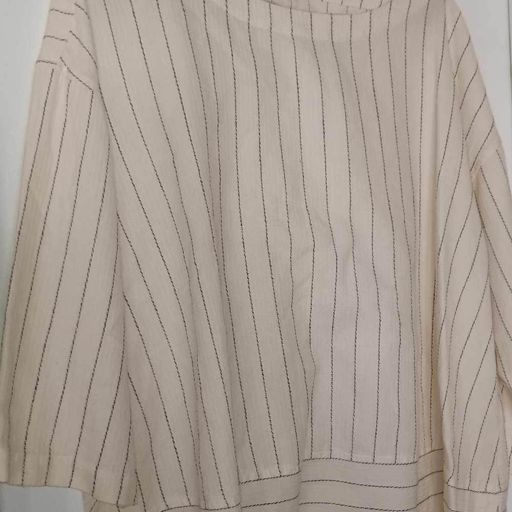 Eileen Fisher Cream Striped Tunic